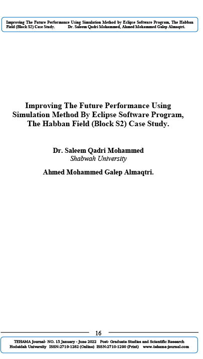 Improving The Future Performance Using Simulation Method By Eclipse Software Program, The Habban Field (Block S2) Case Study.