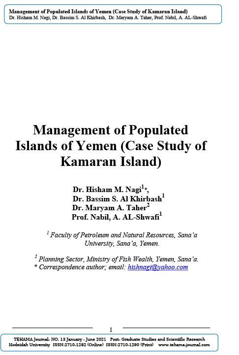 Management of Populated Islands of Yemen (Case Study of Kamaran Island)